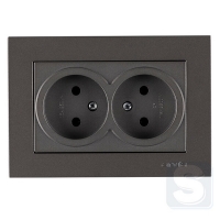 Розетка двойная без заземления 16A/220V Arvia Electric KAREN Антрацит (20 06 2000 908)